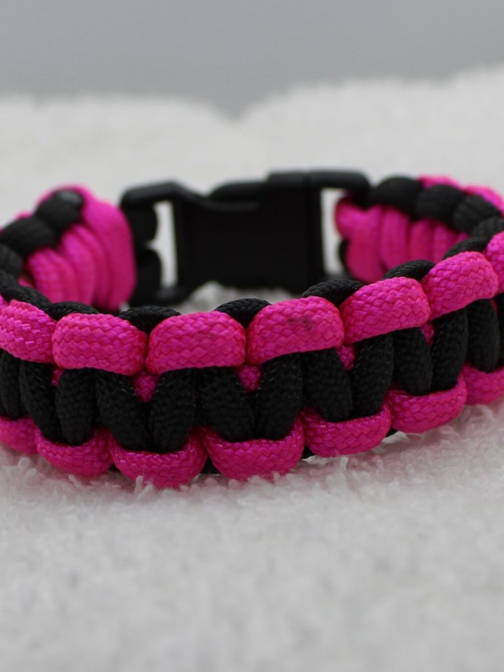 Handmade Pink & Black Paracord Bracelet
